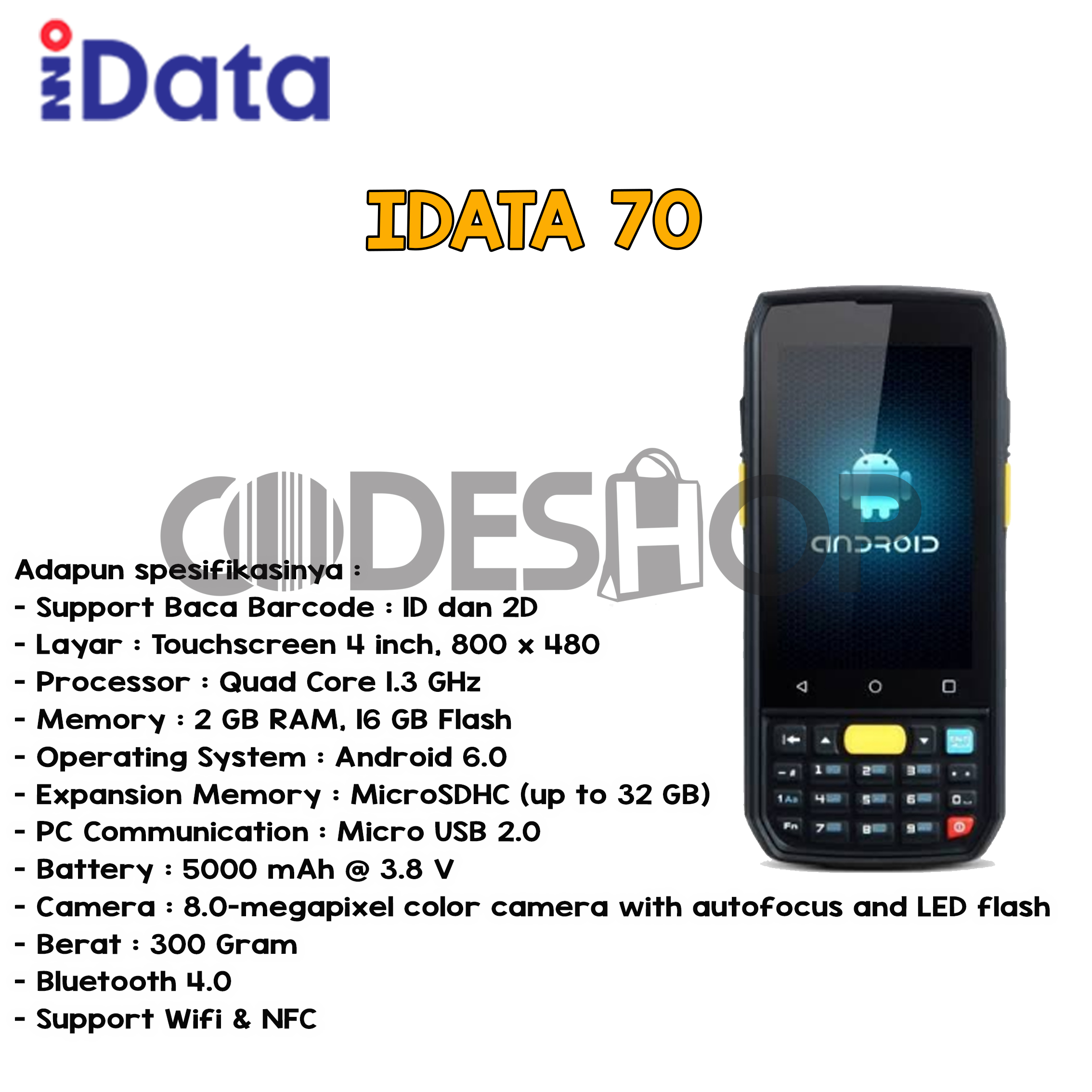 Barcode Scanner IData 70 PDT - Image 4