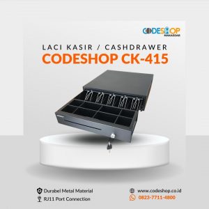 Cashdrawer dapat diintegrasikan dengan printer dan komputer kasir