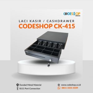 Cashdrawer dapat diintegrasikan dengan printer dan komputer kasir