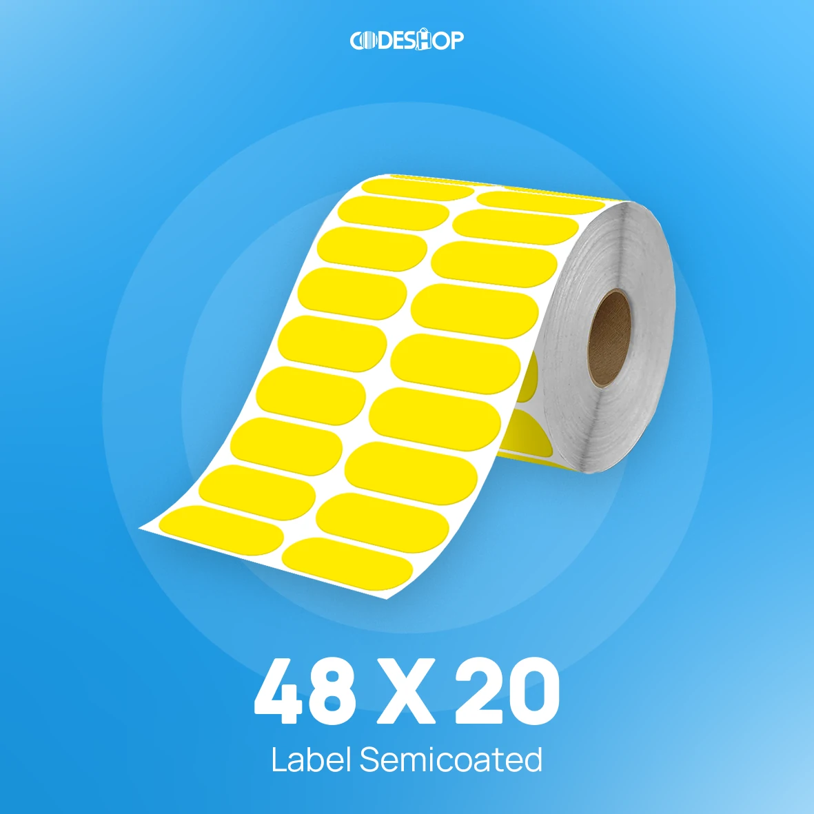 Label Semicoat 2Line 48x20mm 2500Pcs Kuning