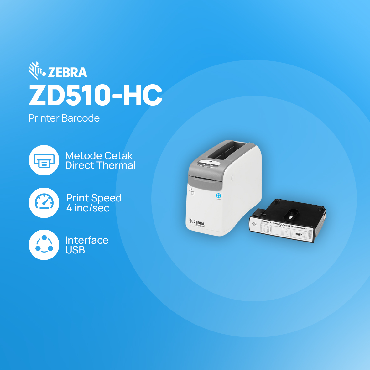 Printer Barcode Zebra ZD510-HC