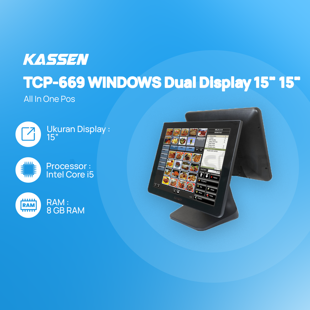 All In One Pos Kassen TCP-669 WINDOWS Dual Display 15" 15" - Image 2